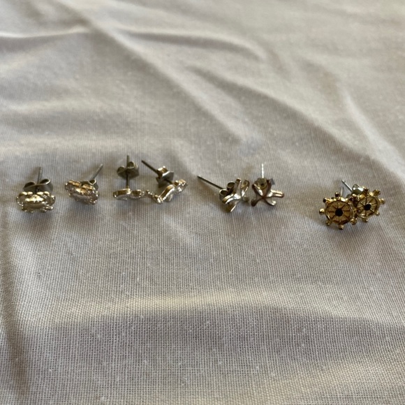 set of 4 nautical themed stud earrings - Picture 1 of 5